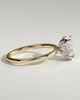 Oval 4 Claw Solitaire with Petal Gallery and Accented Tiara Detail Engagement Ring - 18k Yellow Gold / 18k White Gold