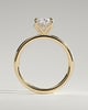 Oval 4 Claw Solitaire with Petal Gallery and Accented Tiara Detail Engagement Ring - 18k Yellow Gold