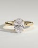 Oval 4 Claw Solitaire with Petal Gallery and Accented Tiara Detail Engagement Ring - 18k Yellow Gold