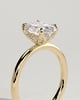 Oval 4 Claw Solitaire with Petal Gallery and Accented Tiara Detail Engagement Ring - 18k Yellow Gold