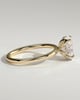 Oval 4 Claw Solitaire with Petal Gallery and Accented Tiara Detail Engagement Ring - 18k Yellow Gold