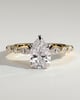 Jacinta - Pear Solitaire with Accent Band - 18k Yellow Gold / 18k White Gold