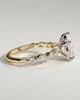 Jacinta - Pear Solitaire with Accent Band - 18k Yellow Gold / 18k White Gold