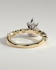 Jacinta - Pear Solitaire with Accent Band - 18k Yellow Gold / 18k White Gold