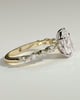Jacinta - Pear Solitaire with Accent Band - 18k Yellow Gold / 18k White Gold