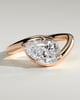 Jackie - Pear 4 East West Claw Solitaire with Bypass Band  Engagement Ring - 18k Rose Gold