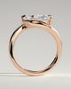 Jackie - Pear 4 East West Claw Solitaire with Bypass Band  Engagement Ring - 18k Rose Gold