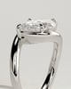 Jackie - Pear 4 East West Claw Solitaire with Bypass Band  Engagement Ring - 18k White Gold
