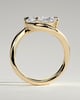 Jackie - Pear 4 East West Claw Solitaire with Bypass Band  Engagement Ring - 18k Yellow Gold