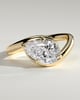 Jackie - Pear 4 East West Claw Solitaire with Bypass Band  Engagement Ring - 18k Yellow Gold