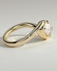 Jackie - Pear 4 East West Claw Solitaire with Bypass Band  Engagement Ring - 18k Yellow Gold