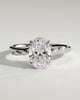 Jamie - Oval Solitaire with Opposing Marquise Accents - 18k White Gold