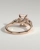 Jasmine - Radiant 4 Claw Trilogy with Pear Side Stones and Cathedral Setting Engagement Ring - 18k Rose Gold