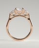 Jasmine - Radiant 4 Claw Trilogy with Pear Side Stones and Cathedral Setting Engagement Ring - 18k Rose Gold