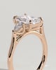 Jasmine - Radiant 4 Claw Trilogy with Pear Side Stones and Cathedral Setting Engagement Ring - 18k Rose Gold