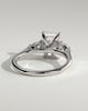 Jasmine - Radiant 4 Claw Trilogy with Pear Side Stones and Cathedral Setting Engagement Ring - 18k White Gold