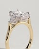Jasmine - Radiant 4 Claw Trilogy with Pear Side Stones and Cathedral Setting Engagement Ring - 18k Yellow Gold / 18k White Gold