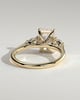 Jasmine - Radiant 4 Claw Trilogy with Pear Side Stones and Cathedral Setting Engagement Ring - 18k Yellow Gold