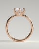 Jayden - 6 Claw Round Solitaire with Cigar Band - 18k Rose Gold