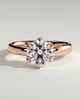 Jayden - 6 Claw Round Solitaire with Cigar Band - 18k Rose Gold