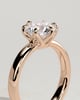 Jayden - 6 Claw Round Solitaire with Cigar Band - 18k Rose Gold