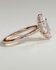 Jenna - Marquise Claw Solitaire with Hidden Halo and Cathedral High Setting Engagement Ring - 18k Rose Gold