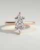 Jenna - Marquise Claw Solitaire with Hidden Halo and Cathedral High Setting Engagement Ring - 18k Rose Gold