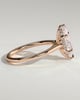 Jenna - Marquise Claw Solitaire with Hidden Halo and Cathedral High Setting Engagement Ring - 18k Rose Gold