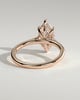 Jenna - Marquise Claw Solitaire with Hidden Halo and Cathedral High Setting Engagement Ring - 18k Rose Gold