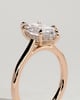 Jenna - Marquise Claw Solitaire with Hidden Halo and Cathedral High Setting Engagement Ring - 18k Rose Gold