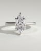 Jenna - Marquise Claw Solitaire with Hidden Halo and Cathedral High Setting Engagement Ring - 18k White Gold