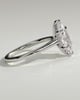 Jenna - Marquise Claw Solitaire with Hidden Halo and Cathedral High Setting Engagement Ring - 18k White Gold