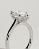 Jenna - Marquise Claw Solitaire with Hidden Halo and Cathedral High Setting Engagement Ring - 18k White Gold