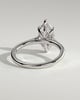 Jenna - Marquise Claw Solitaire with Hidden Halo and Cathedral High Setting Engagement Ring - 18k White Gold