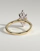 Jenna - Marquise Claw Solitaire with Hidden Halo and Cathedral High Setting Engagement Ring - 18k Yellow Gold / 18k White Gold