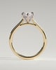 Jenna - Marquise Claw Solitaire with Hidden Halo and Cathedral High Setting Engagement Ring - 18k Yellow Gold / 18k White Gold