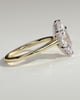 Jenna - Marquise Claw Solitaire with Hidden Halo and Cathedral High Setting Engagement Ring - 18k Yellow Gold / 18k White Gold