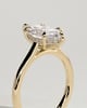 Jenna - Marquise Claw Solitaire with Hidden Halo and Cathedral High Setting Engagement Ring - 18k Yellow Gold