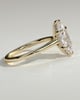Jenna - Marquise Claw Solitaire with Hidden Halo and Cathedral High Setting Engagement Ring - 18k Yellow Gold