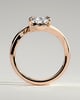 Pear 5 Claw Solitaire with Bypass Band Engagement Ring - 18k Rose Gold