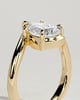 Pear 5 Claw Solitaire with Bypass Band Engagement Ring - 18k Yellow Gold