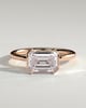 Jodie - Emerald East West Half Bezel Solitaire Engagement Ring - 18k Rose Gold