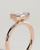 Jodie - Emerald East West Half Bezel Solitaire Engagement Ring - 18k Rose Gold