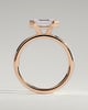 Jodie - Emerald East West Half Bezel Solitaire Engagement Ring - 18k Rose Gold