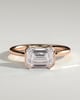 Jodie - Emerald Half Bezel Solitaire - 18k Rose Gold