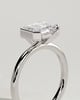 Jodie - Emerald East West Half Bezel Solitaire Engagement Ring - 18k White Gold