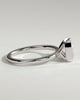 Jodie - Emerald East West Half Bezel Solitaire Engagement Ring - 18k White Gold