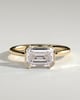 Jodie - Emerald East West Half Bezel Solitaire Engagement Ring - 18k Yellow Gold