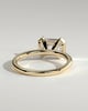 Jodie - Emerald East West Half Bezel Solitaire Engagement Ring - 18k Yellow Gold