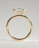 Jodie - Emerald East West Half Bezel Solitaire Engagement Ring - 18k Yellow Gold